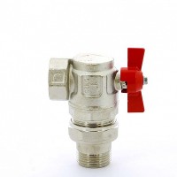 Кран шаровый НВ угловой с разъемным соединением IDEAL бабочка ITAP 1"