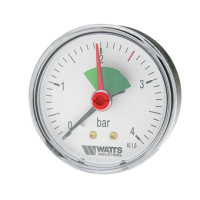 Манометр аксиальный Watts F+R101(MHA) 80/4x1/4" 80мм, 0-4 бар